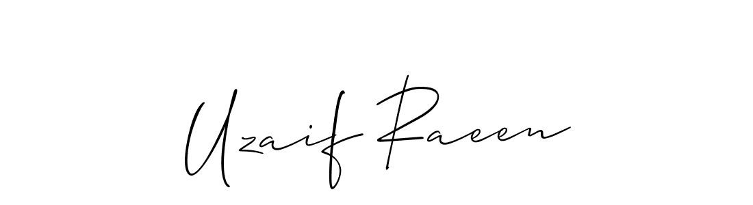 Make a beautiful signature design for name Uzaif Raeen. With this signature (Allison_Script) style, you can create a handwritten signature for free. Uzaif Raeen signature style 2 images and pictures png