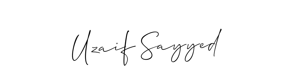 How to make Uzaif Sayyed signature? Allison_Script is a professional autograph style. Create handwritten signature for Uzaif Sayyed name. Uzaif Sayyed signature style 2 images and pictures png
