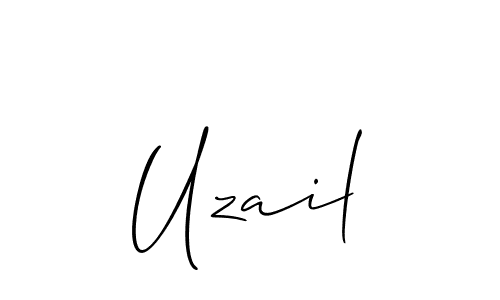 Make a beautiful signature design for name Uzail. With this signature (Allison_Script) style, you can create a handwritten signature for free. Uzail signature style 2 images and pictures png