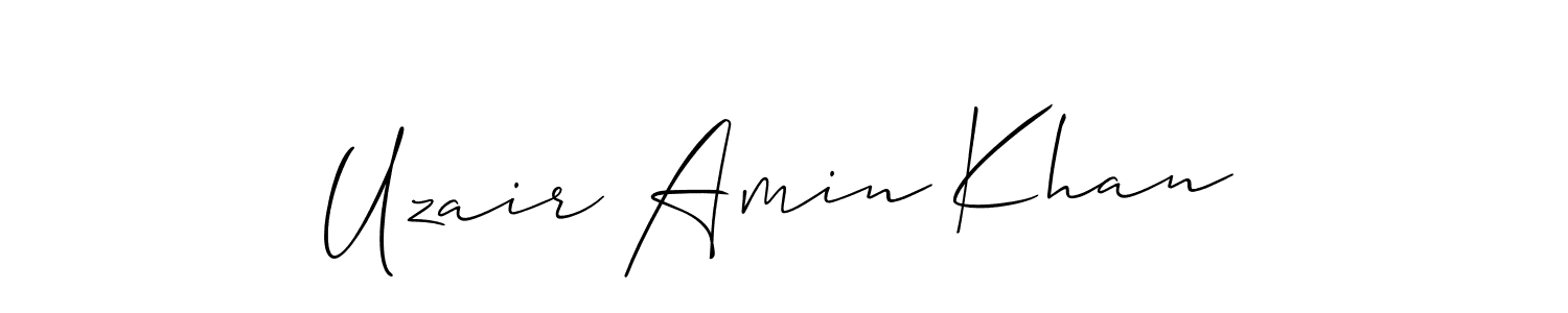You should practise on your own different ways (Allison_Script) to write your name (Uzair Amin Khan) in signature. don't let someone else do it for you. Uzair Amin Khan signature style 2 images and pictures png