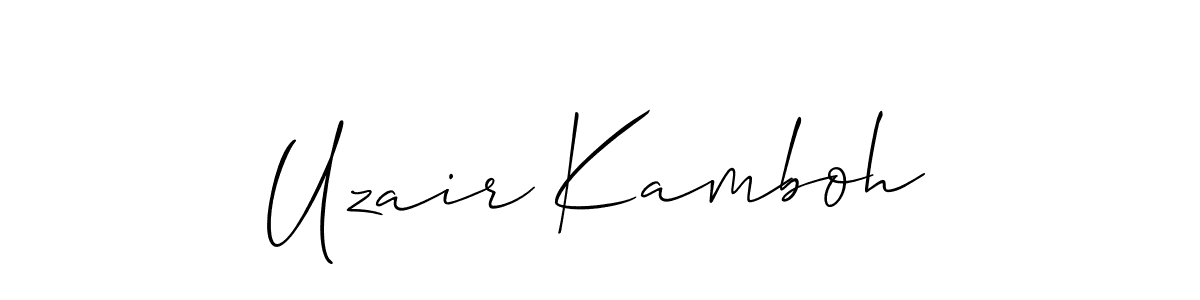 How to Draw Uzair Kamboh signature style? Allison_Script is a latest design signature styles for name Uzair Kamboh. Uzair Kamboh signature style 2 images and pictures png