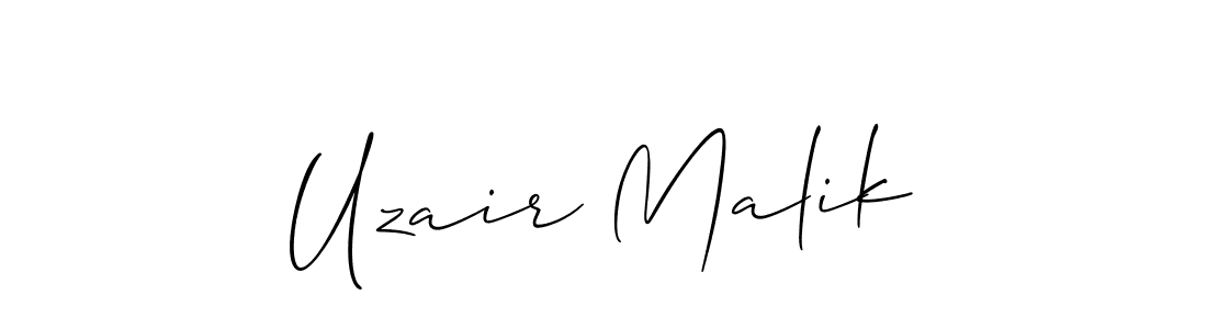 How to make Uzair Malik name signature. Use Allison_Script style for creating short signs online. This is the latest handwritten sign. Uzair Malik signature style 2 images and pictures png