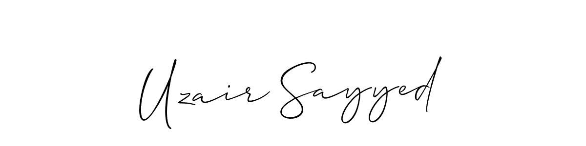 Make a beautiful signature design for name Uzair Sayyed. With this signature (Allison_Script) style, you can create a handwritten signature for free. Uzair Sayyed signature style 2 images and pictures png