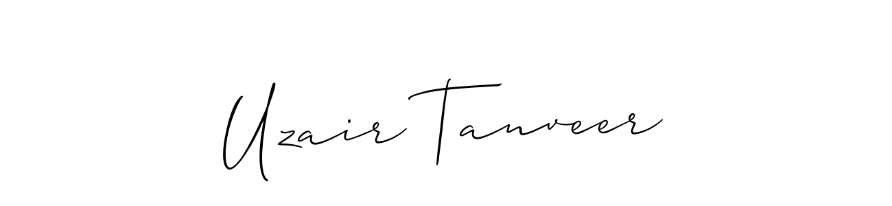 The best way (Allison_Script) to make a short signature is to pick only two or three words in your name. The name Uzair Tanveer include a total of six letters. For converting this name. Uzair Tanveer signature style 2 images and pictures png