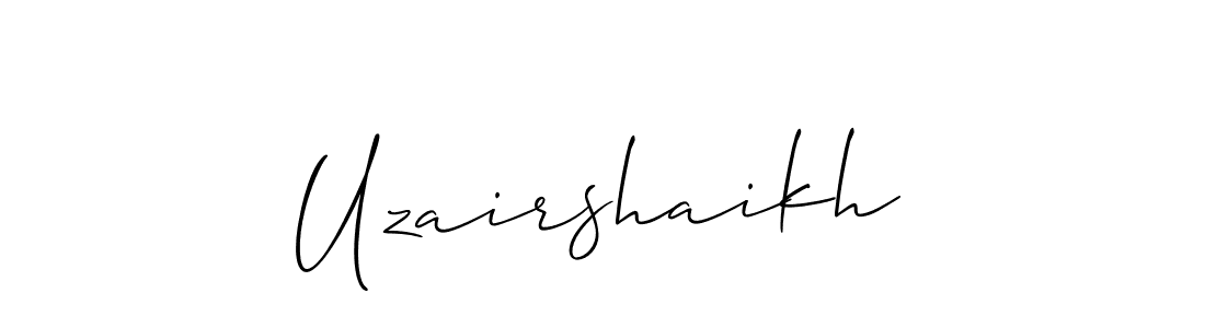 Also You can easily find your signature by using the search form. We will create Uzairshaikh name handwritten signature images for you free of cost using Allison_Script sign style. Uzairshaikh signature style 2 images and pictures png