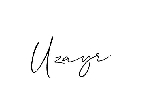 Create a beautiful signature design for name Uzayr. With this signature (Allison_Script) fonts, you can make a handwritten signature for free. Uzayr signature style 2 images and pictures png