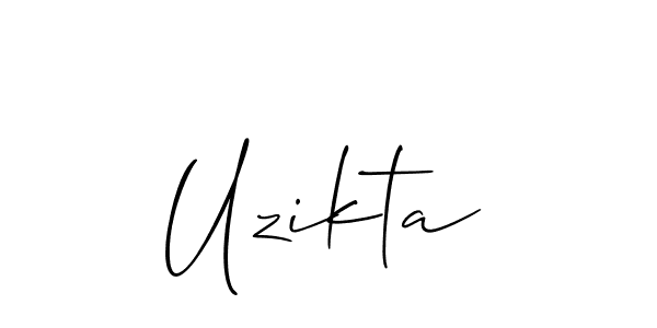 Design your own signature with our free online signature maker. With this signature software, you can create a handwritten (Allison_Script) signature for name Uzikta. Uzikta signature style 2 images and pictures png
