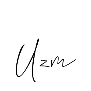Make a beautiful signature design for name Uzm. With this signature (Allison_Script) style, you can create a handwritten signature for free. Uzm signature style 2 images and pictures png