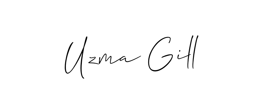 Best and Professional Signature Style for Uzma Gill. Allison_Script Best Signature Style Collection. Uzma Gill signature style 2 images and pictures png