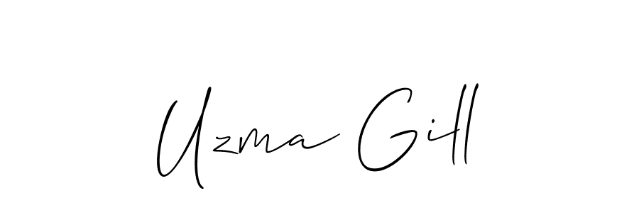 You should practise on your own different ways (Allison_Script) to write your name (Uzma Gill) in signature. don't let someone else do it for you. Uzma Gill signature style 2 images and pictures png