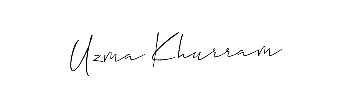Use a signature maker to create a handwritten signature online. With this signature software, you can design (Allison_Script) your own signature for name Uzma Khurram. Uzma Khurram signature style 2 images and pictures png