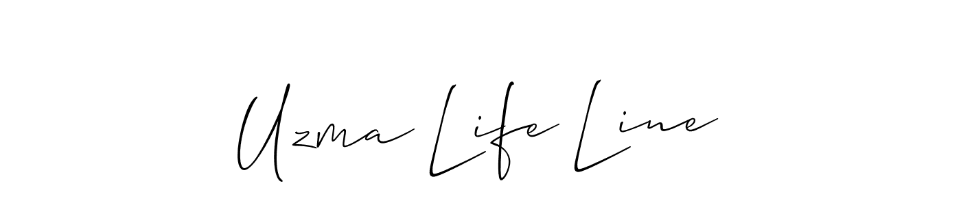 You should practise on your own different ways (Allison_Script) to write your name (Uzma Life Line) in signature. don't let someone else do it for you. Uzma Life Line signature style 2 images and pictures png