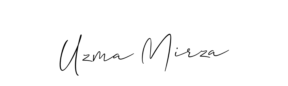 Make a beautiful signature design for name Uzma Mirza. With this signature (Allison_Script) style, you can create a handwritten signature for free. Uzma Mirza signature style 2 images and pictures png