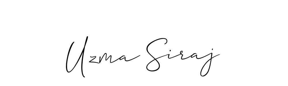 It looks lik you need a new signature style for name Uzma Siraj. Design unique handwritten (Allison_Script) signature with our free signature maker in just a few clicks. Uzma Siraj signature style 2 images and pictures png