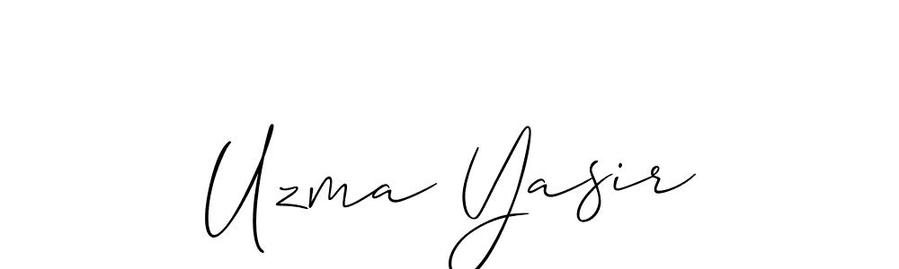 It looks lik you need a new signature style for name Uzma Yasir. Design unique handwritten (Allison_Script) signature with our free signature maker in just a few clicks. Uzma Yasir signature style 2 images and pictures png