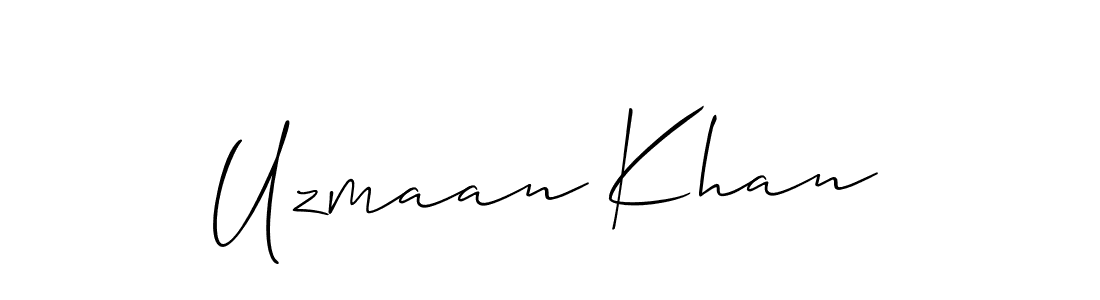Allison_Script is a professional signature style that is perfect for those who want to add a touch of class to their signature. It is also a great choice for those who want to make their signature more unique. Get Uzmaan Khan name to fancy signature for free. Uzmaan Khan signature style 2 images and pictures png