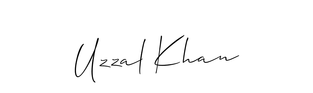 Create a beautiful signature design for name Uzzal Khan. With this signature (Allison_Script) fonts, you can make a handwritten signature for free. Uzzal Khan signature style 2 images and pictures png
