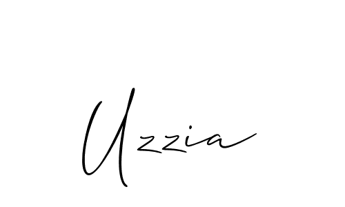 Make a beautiful signature design for name Uzzia. With this signature (Allison_Script) style, you can create a handwritten signature for free. Uzzia signature style 2 images and pictures png