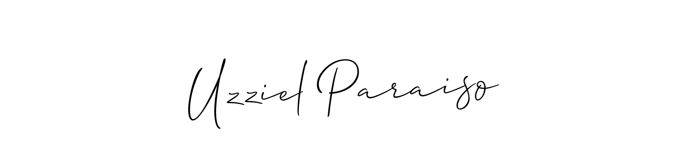 Create a beautiful signature design for name Uzziel Paraiso. With this signature (Allison_Script) fonts, you can make a handwritten signature for free. Uzziel Paraiso signature style 2 images and pictures png