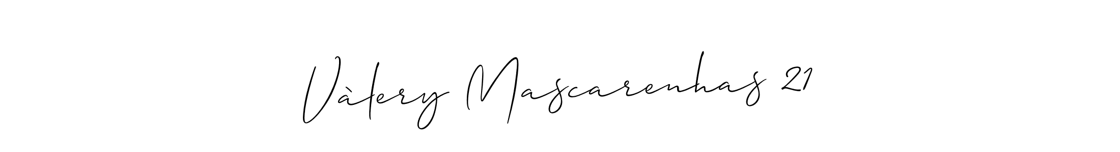 Make a beautiful signature design for name Vàlery Mascarenhas 21. With this signature (Allison_Script) style, you can create a handwritten signature for free. Vàlery Mascarenhas 21 signature style 2 images and pictures png