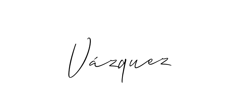 Vázquez stylish signature style. Best Handwritten Sign (Allison_Script) for my name. Handwritten Signature Collection Ideas for my name Vázquez. Vázquez signature style 2 images and pictures png