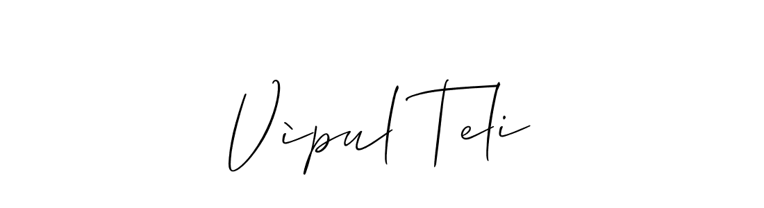 Best and Professional Signature Style for Vìpul Teli. Allison_Script Best Signature Style Collection. Vìpul Teli signature style 2 images and pictures png