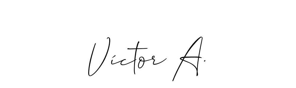 Víctor A. stylish signature style. Best Handwritten Sign (Allison_Script) for my name. Handwritten Signature Collection Ideas for my name Víctor A.. Víctor A. signature style 2 images and pictures png