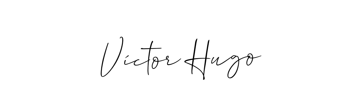 It looks lik you need a new signature style for name Víctor Hugo. Design unique handwritten (Allison_Script) signature with our free signature maker in just a few clicks. Víctor Hugo signature style 2 images and pictures png