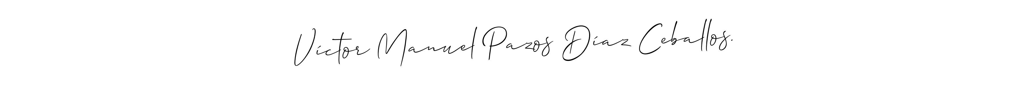 How to make Víctor Manuel Pazos Díaz Ceballos. name signature. Use Allison_Script style for creating short signs online. This is the latest handwritten sign. Víctor Manuel Pazos Díaz Ceballos. signature style 2 images and pictures png