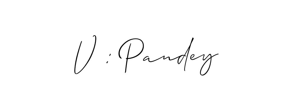 Make a beautiful signature design for name V : Pandey. Use this online signature maker to create a handwritten signature for free. V : Pandey signature style 2 images and pictures png