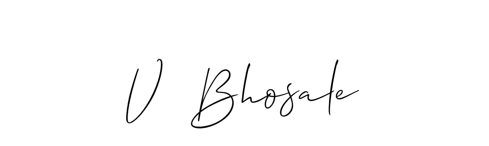 How to make V  Bhosale signature? Allison_Script is a professional autograph style. Create handwritten signature for V  Bhosale name. V  Bhosale signature style 2 images and pictures png