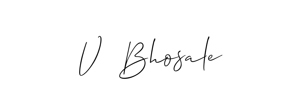 Similarly Allison_Script is the best handwritten signature design. Signature creator online .You can use it as an online autograph creator for name V  Bhosale. V  Bhosale signature style 2 images and pictures png