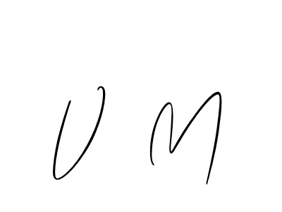 How to make V  M signature? Allison_Script is a professional autograph style. Create handwritten signature for V  M name. V  M signature style 2 images and pictures png