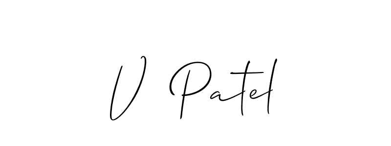 You should practise on your own different ways (Allison_Script) to write your name (V  Patel) in signature. don't let someone else do it for you. V  Patel signature style 2 images and pictures png