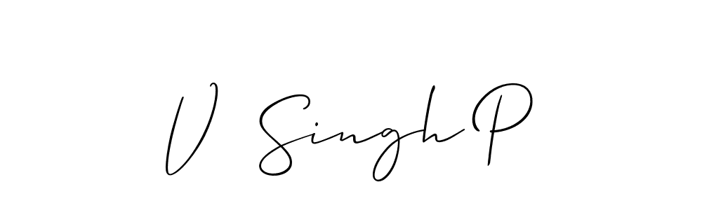 Similarly Allison_Script is the best handwritten signature design. Signature creator online .You can use it as an online autograph creator for name V  Singh P. V  Singh P signature style 2 images and pictures png