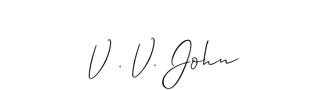 Allison_Script is a professional signature style that is perfect for those who want to add a touch of class to their signature. It is also a great choice for those who want to make their signature more unique. Get V . V. John name to fancy signature for free. V . V. John signature style 2 images and pictures png