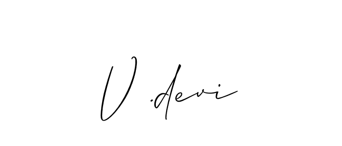 Similarly Allison_Script is the best handwritten signature design. Signature creator online .You can use it as an online autograph creator for name V .devi. V .devi signature style 2 images and pictures png