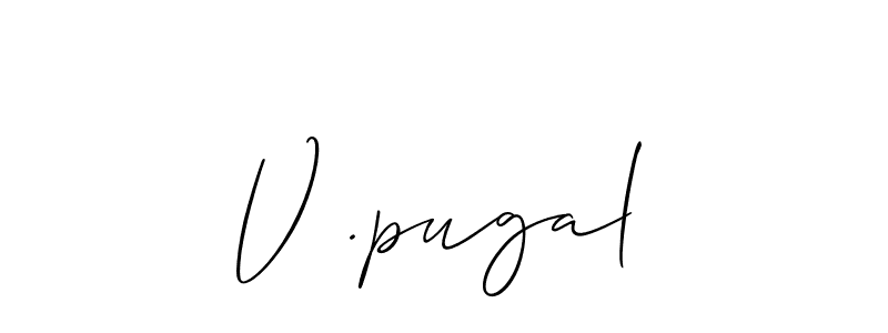 How to Draw V .pugal signature style? Allison_Script is a latest design signature styles for name V .pugal. V .pugal signature style 2 images and pictures png