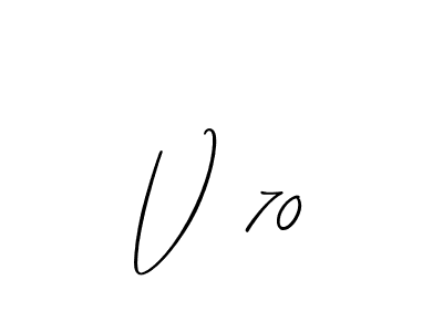 Make a beautiful signature design for name V 70. With this signature (Allison_Script) style, you can create a handwritten signature for free. V 70 signature style 2 images and pictures png