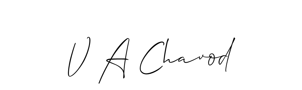 Make a beautiful signature design for name V A Chavod. With this signature (Allison_Script) style, you can create a handwritten signature for free. V A Chavod signature style 2 images and pictures png