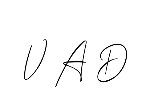 How to make V A D signature? Allison_Script is a professional autograph style. Create handwritten signature for V A D name. V A D signature style 2 images and pictures png