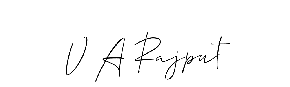 Design your own signature with our free online signature maker. With this signature software, you can create a handwritten (Allison_Script) signature for name V A Rajput. V A Rajput signature style 2 images and pictures png