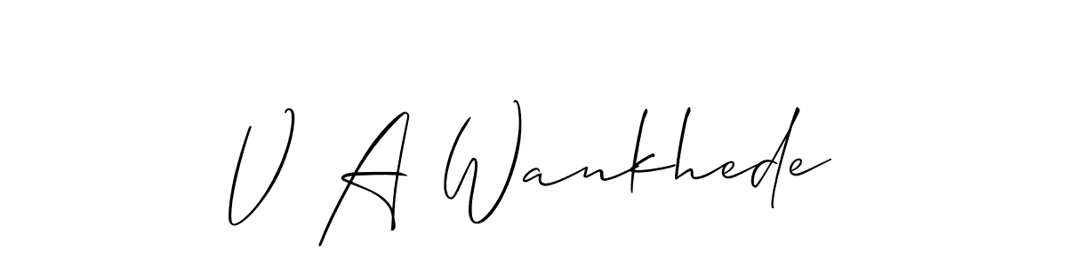 Make a short V A Wankhede signature style. Manage your documents anywhere anytime using Allison_Script. Create and add eSignatures, submit forms, share and send files easily. V A Wankhede signature style 2 images and pictures png