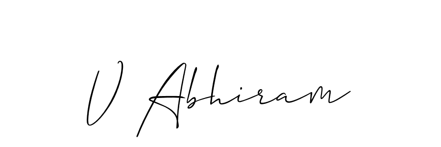 Best and Professional Signature Style for V Abhiram. Allison_Script Best Signature Style Collection. V Abhiram signature style 2 images and pictures png