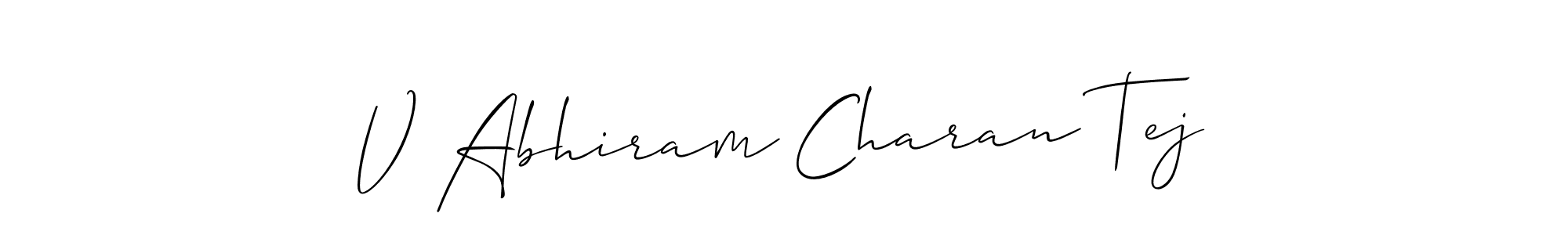 How to Draw V Abhiram Charan Tej signature style? Allison_Script is a latest design signature styles for name V Abhiram Charan Tej. V Abhiram Charan Tej signature style 2 images and pictures png