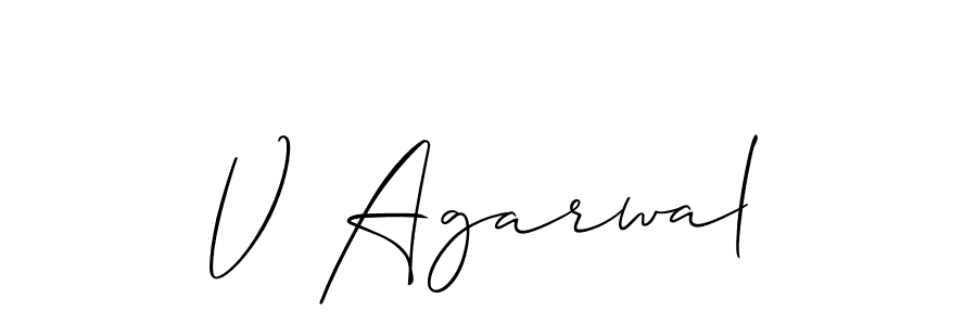 Also You can easily find your signature by using the search form. We will create V Agarwal name handwritten signature images for you free of cost using Allison_Script sign style. V Agarwal signature style 2 images and pictures png