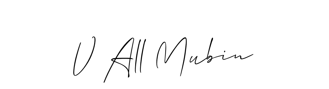 Create a beautiful signature design for name V All Mubin. With this signature (Allison_Script) fonts, you can make a handwritten signature for free. V All Mubin signature style 2 images and pictures png