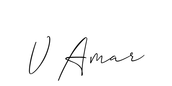 Use a signature maker to create a handwritten signature online. With this signature software, you can design (Allison_Script) your own signature for name V Amar. V Amar signature style 2 images and pictures png