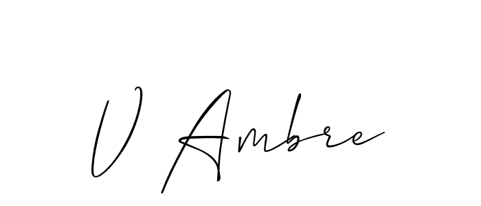 if you are searching for the best signature style for your name V Ambre. so please give up your signature search. here we have designed multiple signature styles  using Allison_Script. V Ambre signature style 2 images and pictures png