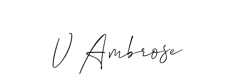 Make a beautiful signature design for name V Ambrose. With this signature (Allison_Script) style, you can create a handwritten signature for free. V Ambrose signature style 2 images and pictures png